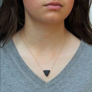 Natural Black Lava Diffuser Necklace-Essential-oil